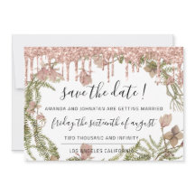 Save The Date Zwarte Roos Bloemige Bos Drips