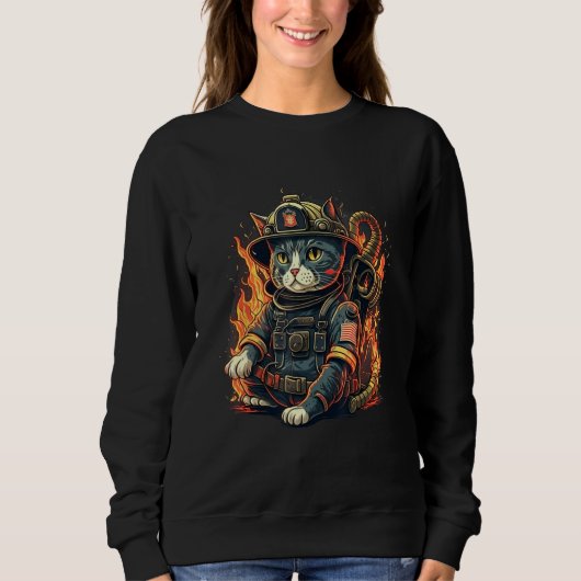 Save the Day with Cats Firefighter Design for Hero Trui (Voorkant)