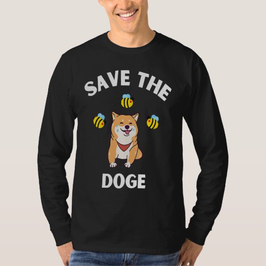 Save The Doge Cute Doge With Bees Gamer Gaming T-shirt (Voorkant)