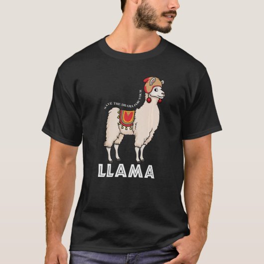 Save The Drama For Your Llama Cute Animal T-shirt (Voorkant)