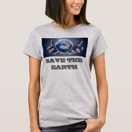 Save the earth Dames grijs T-shirt