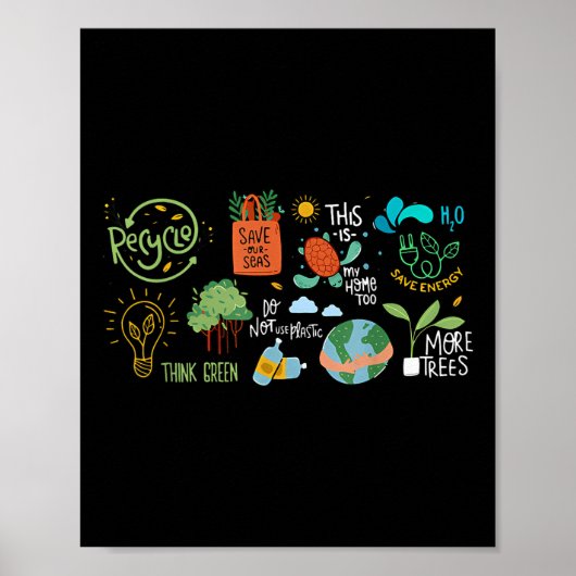Save the Earth Day Recyclen het milieu van de plan Poster (Voorkant)