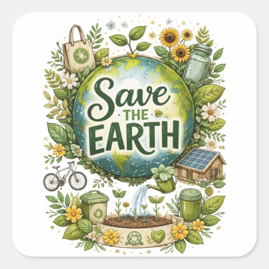 Save the Earth – Eco Sticker (Voorkant)