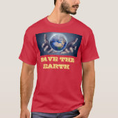 Save the earth mannen T-shirt (Voorkant)