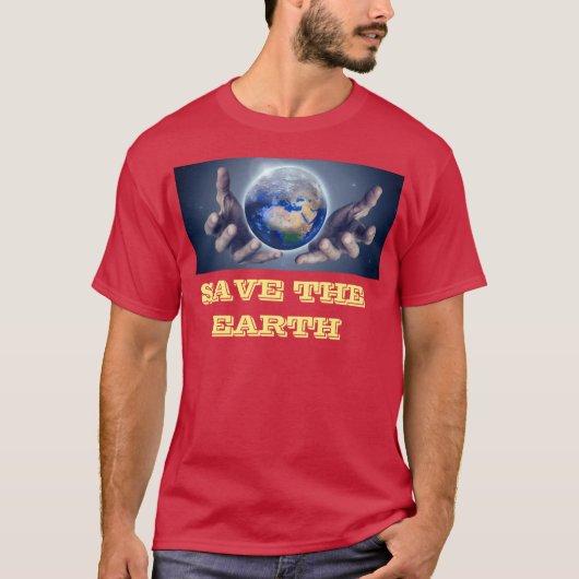 Save the earth mannen T-shirt (Voorkant)
