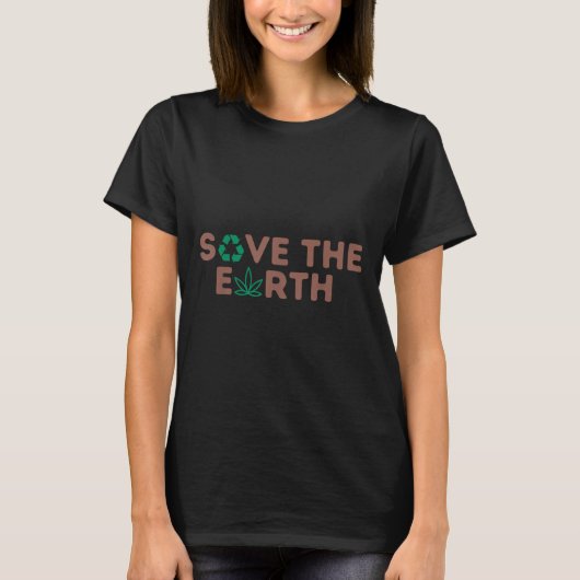 Save the Earth Planet Recyclen het milieu T-shirt (Voorkant)