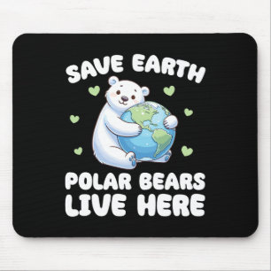Save the Earth Polar Beren Live Here Earth Day Muismat