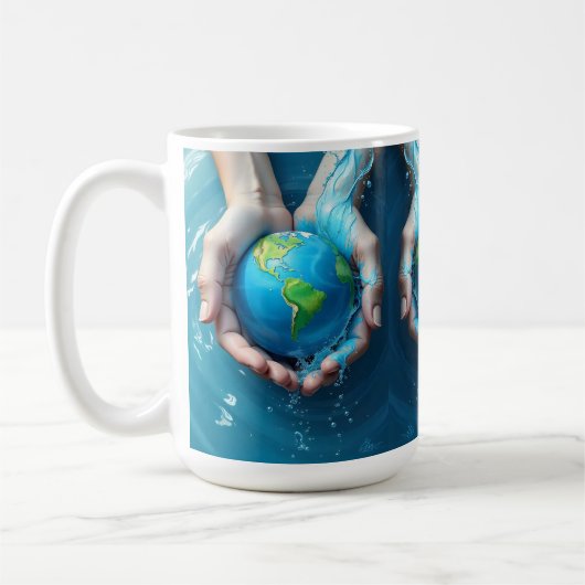“Save the Earth Water Planet Mug  Koffiemok (Links)