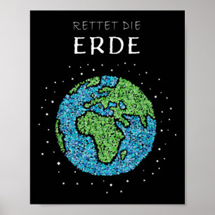 Save the Earth Wereldbol milieubeschermingsclaim Poster