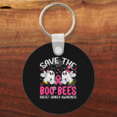 Save The Ees Boo Bees Borstkanker Halloween Vrouwe Sleutelhanger (Voorkant)