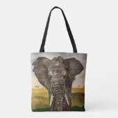Save the Elephants Afrikaanse Dierenschildering Tote Bag (Achterkant)