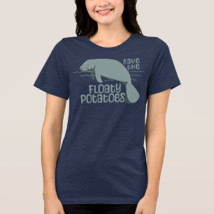 Save The Floaty Potatoes Manatee Tri-Blend Shirt