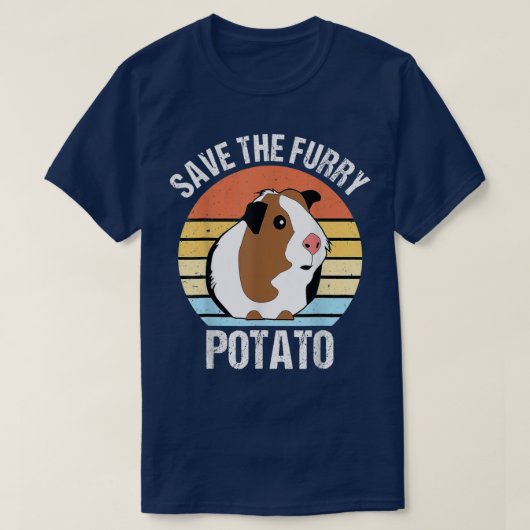 Save the fluffy potato Funny guinea pig T-shirt (Design voorkant)
