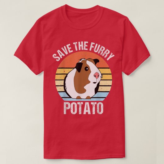 Save the fluffy potato Funny guinea pig T-shirt (Design voorkant)