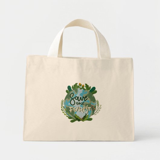 Save the Forest Mini Tote Bag (Voorkant)