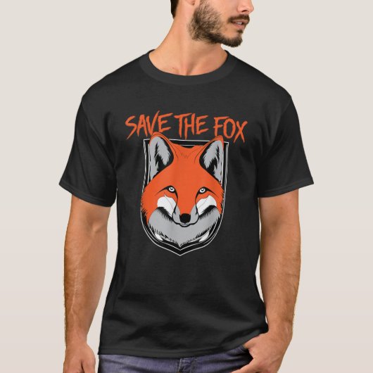 SAVE THE FOX T Shirt Animal Rights Shirt (Voorkant)