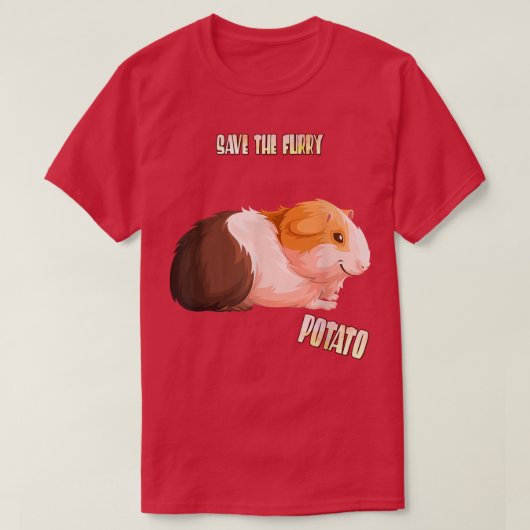 Save The Furry Potato Guinea Pig Funny Sarcasm Pun T-shirt (Design voorkant)