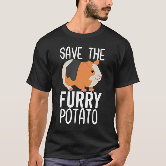 Save the Furry Potato Guinea Pig T-shirt (Voorkant)
