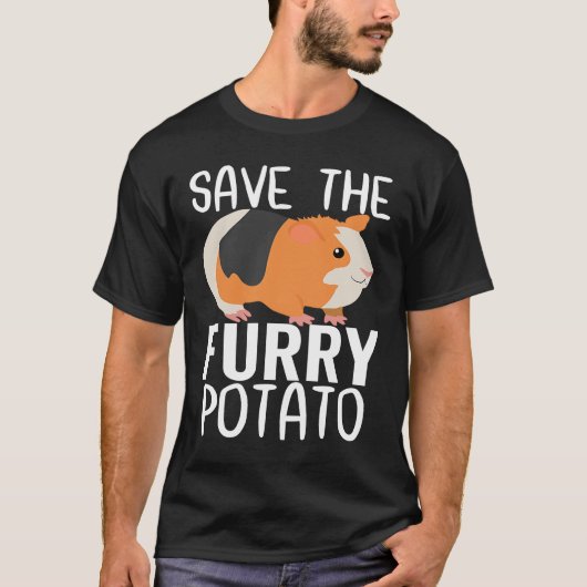 Save The Furry Potato  Guinea Pig T-shirt (Voorkant)