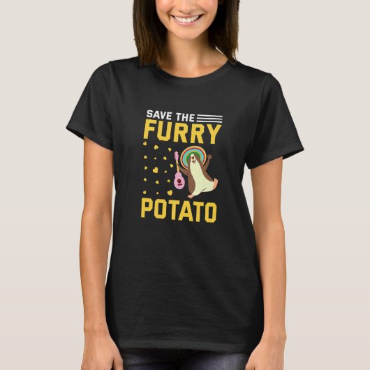 Save The Furry Potato Guinea Pig T-shirt (Voorkant)