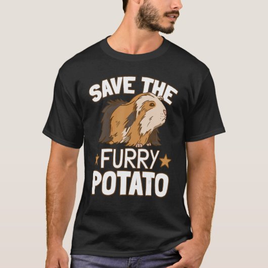 Save the Furry Potato Guinea Pig T-shirt (Voorkant)