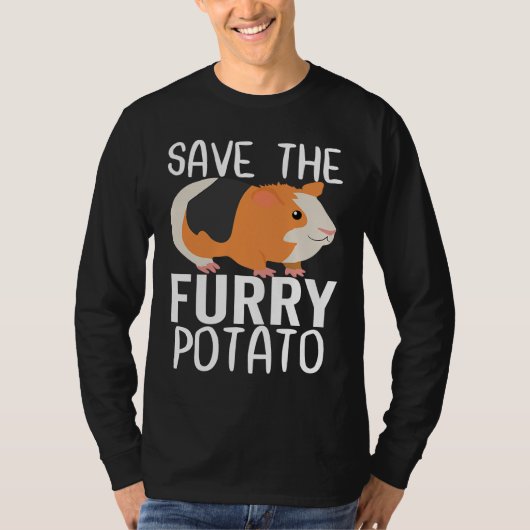 Save The Furry Potato  Guinea Pig T-shirt (Voorkant)