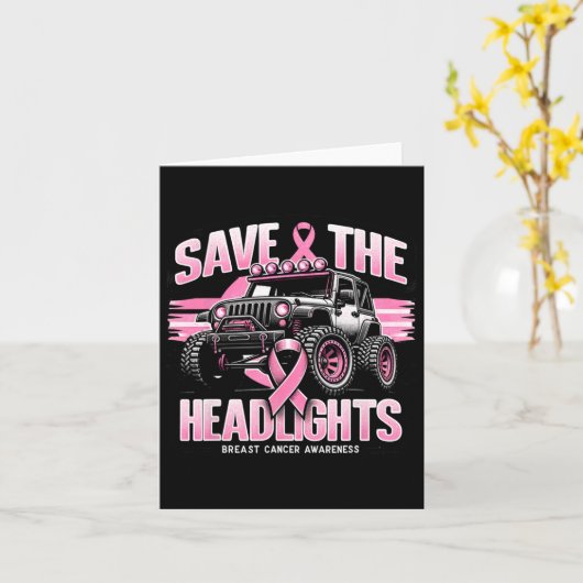 Save The Headlights Borstkanker Bewustzijn 1  Kaart (Gele Bloem)