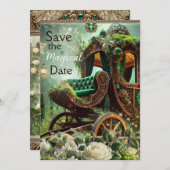 Save the Magical Date - Een betoverd boswagentje Kaart (Voorkant / Achterkant)