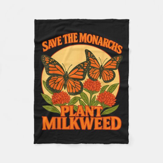 Save The Monarchs Plant Some Milkweed Butterfly Gi Fleece Deken (Voorkant)
