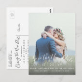 Save the New Date Wedding Script Foto uitgesteld Briefkaart (Voorkant / Achterkant)