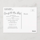Save the New Date Wedding Script Foto uitgesteld Briefkaart (Achterkant)