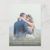 Save the New Date Wedding Script Foto uitgesteld Briefkaart (Voorkant)
