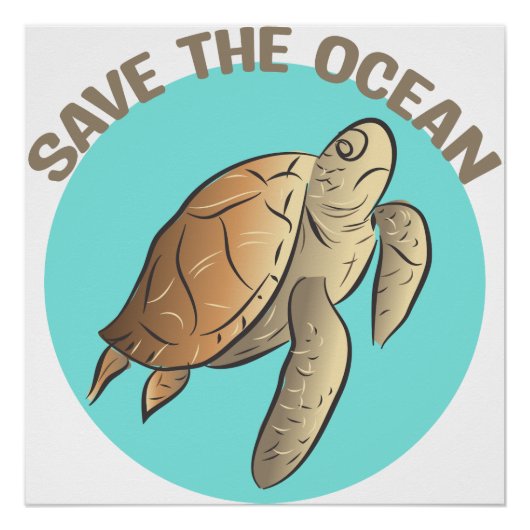 Save the Ocean Sign bijvoorbeeld Perfect Poster (Voorkant)