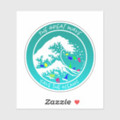 "Save the Oceans" Laptop Sticker (Groen) (Vel)