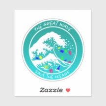 "Save the Oceans" Laptop Sticker (Groen)