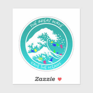 "Save the Oceans" Laptop Sticker (Groen)