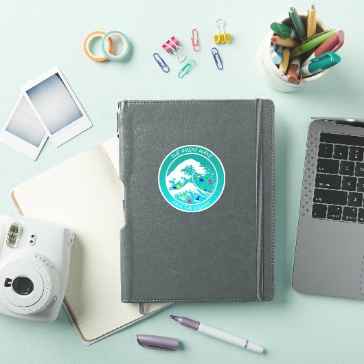 "Save the Oceans" Laptop Sticker (Groen) (iPad Cover)