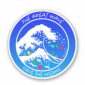 "Save the Oceans" Laptopsticker (Blauw) Sticker (Voorkant)