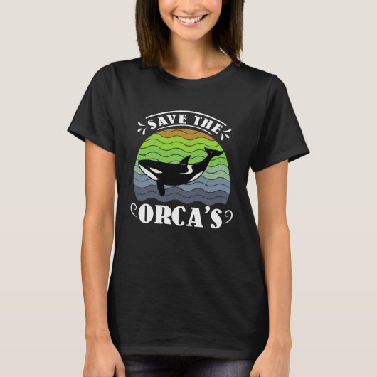 Save the Orcas beschermde soorten milieu Aware T-shirt (Voorkant)