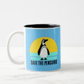 Save The Penguins Tweekleurige Koffiemok (Links)