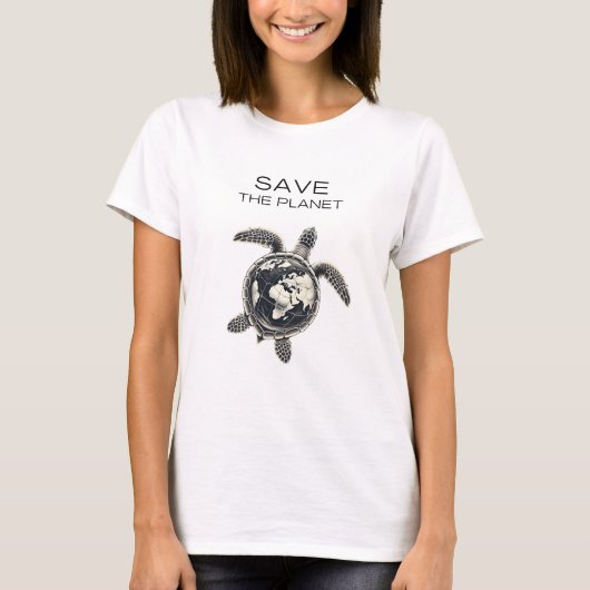 Save the Planet – Cosmic Turtle Edition T-shirt (Voorkant)