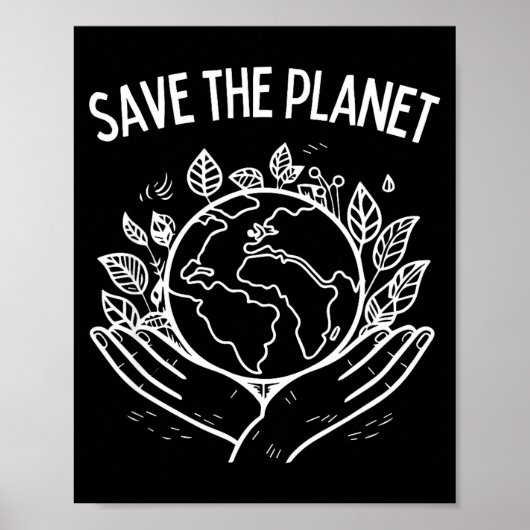 Save The Planet Earth Day 2025 Milieu Boom D Poster (Voorkant)