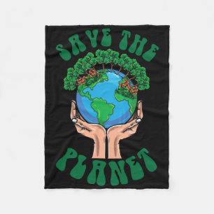 Save the Planet Earth Day Red de aarde en onze pla Fleece Deken