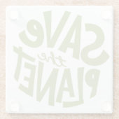 Save the Planet Eco Design Glazen Onderzetter (Achterkant)