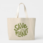 Save the Planet Eco Design Grote Tote Bag (Achterkant)