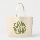 Save the Planet Eco Design Grote Tote Bag (Voorkant)