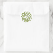 Save the Planet Eco Design Ronde Sticker (Tas)