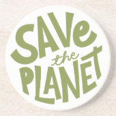 Save the Planet Eco Design Zandsteen Onderzetter (Voorkant)