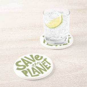 Save the Planet Eco Design Zandsteen Onderzetter