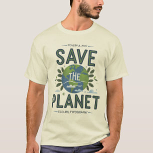 Save the Planet: een oproep voor actie op milieuge T-shirt
